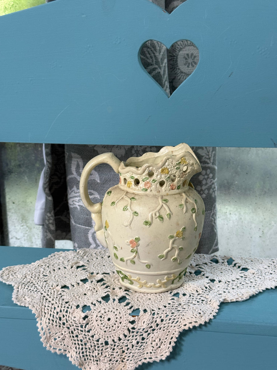 Applied Floral Pitcher Vase