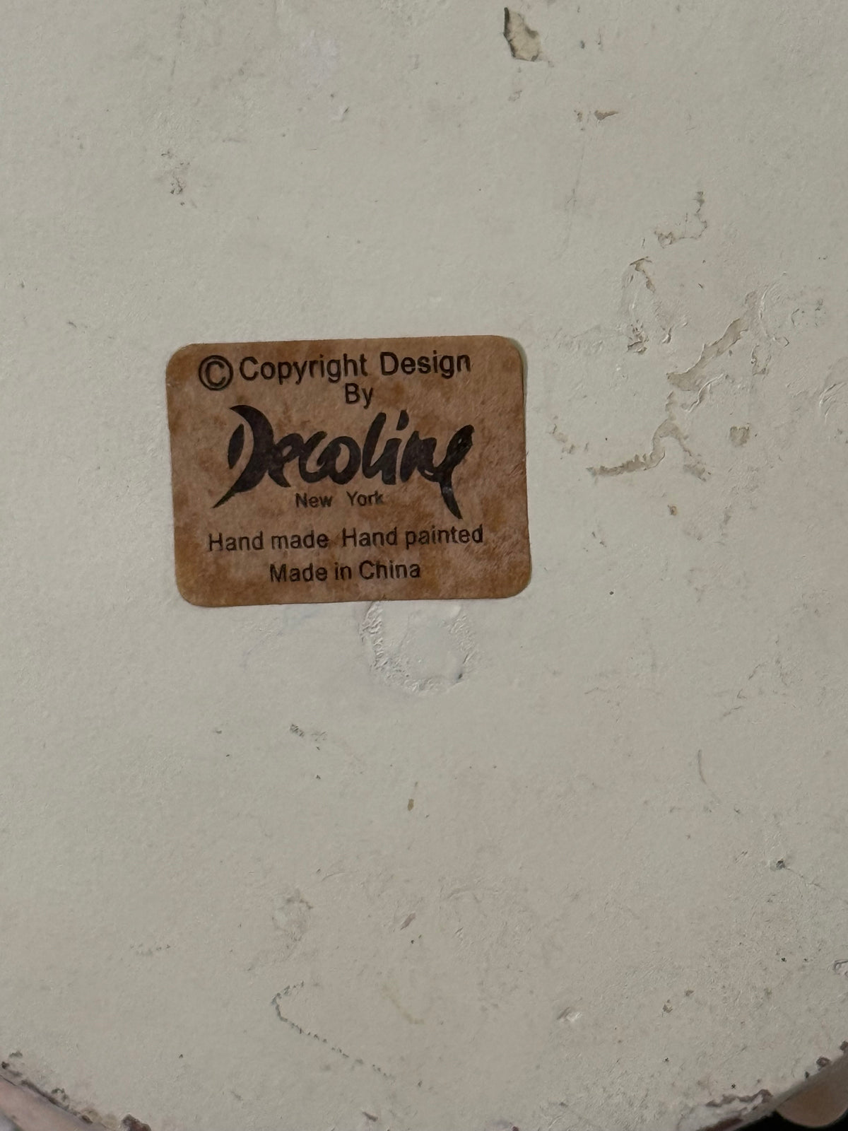 Vintage Decoline Hand-Painted Rose Wall Plaque with Hook – Shabby Chic