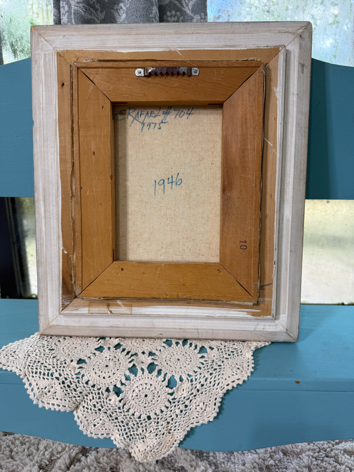 Signed 1976 Floral Still Life Painting in Vintage Wood Frame